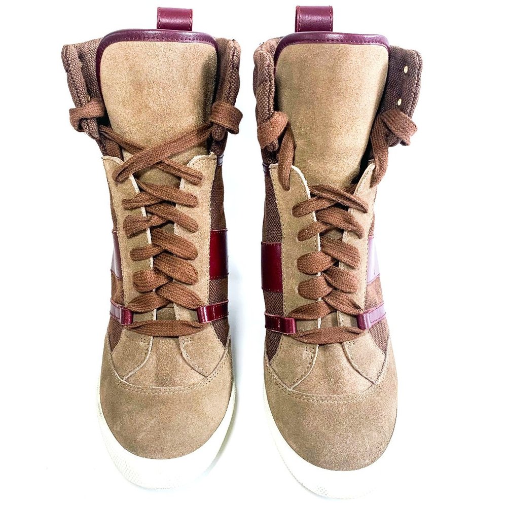 Chloe Lace Up High Top Wedge Sneakers